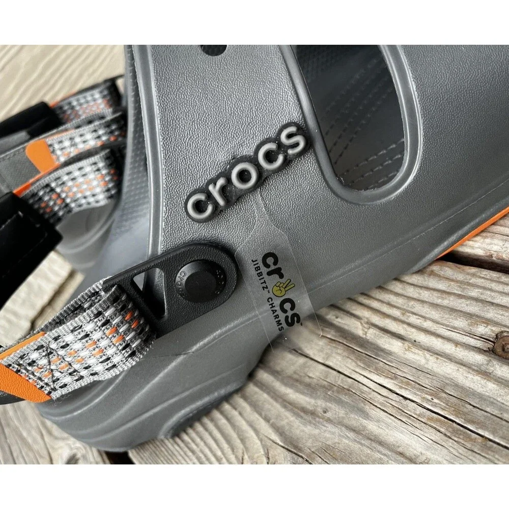 New! Crocs Classic All Terrain Men’s 13 Sandals - Slate Gray/Orange
